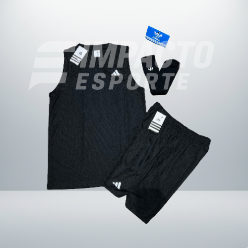 Kit Esportivo Masculino Adidas – Regata, Shorts e Meia Dry Fit Academia