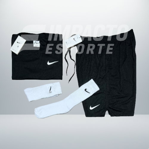 Kit Esportivo Masculino Nike – Camiseta, Shorts e Meia Dry Fit Treino Academia