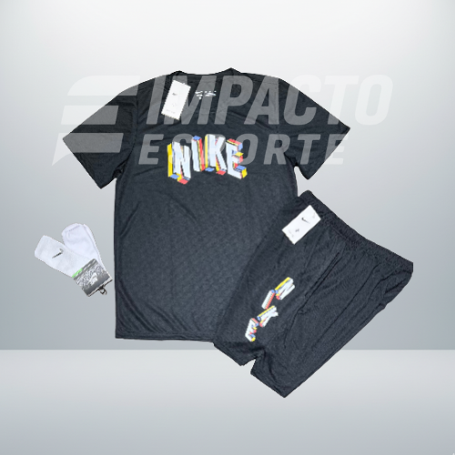 Kit Esportivo Masculino Nike – Camiseta, Shorts e Meia Dry Fit Treino Academia