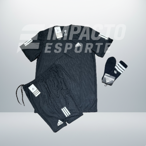 Kit Esportivo Masculino Adidas – Camiseta, Shorts e Meia Dry Fit Running