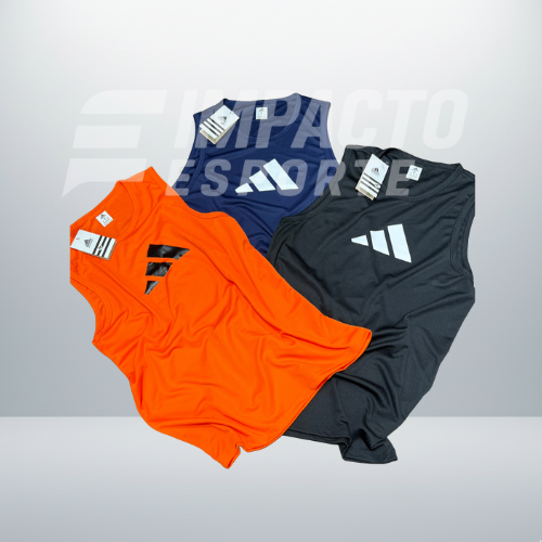 Kit 3 Regatas Masculinas Dry Fit – Adidas Training