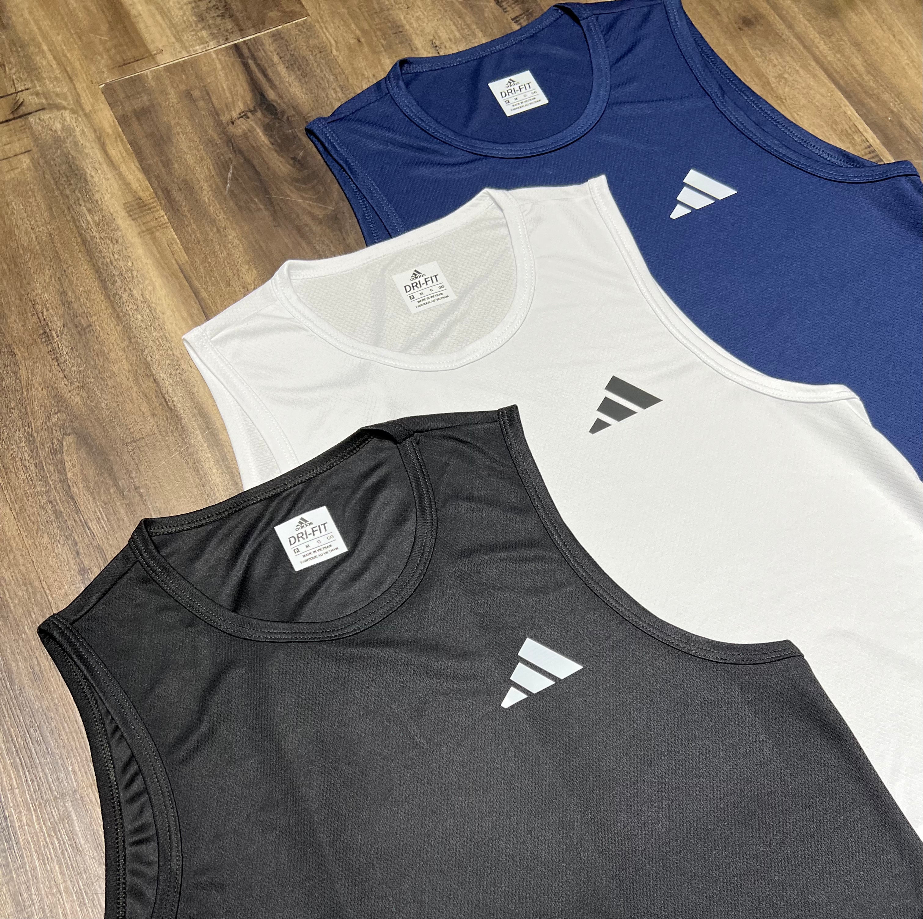 Kit 3 Regatas Masculinas Dry Fit – Adidas Training