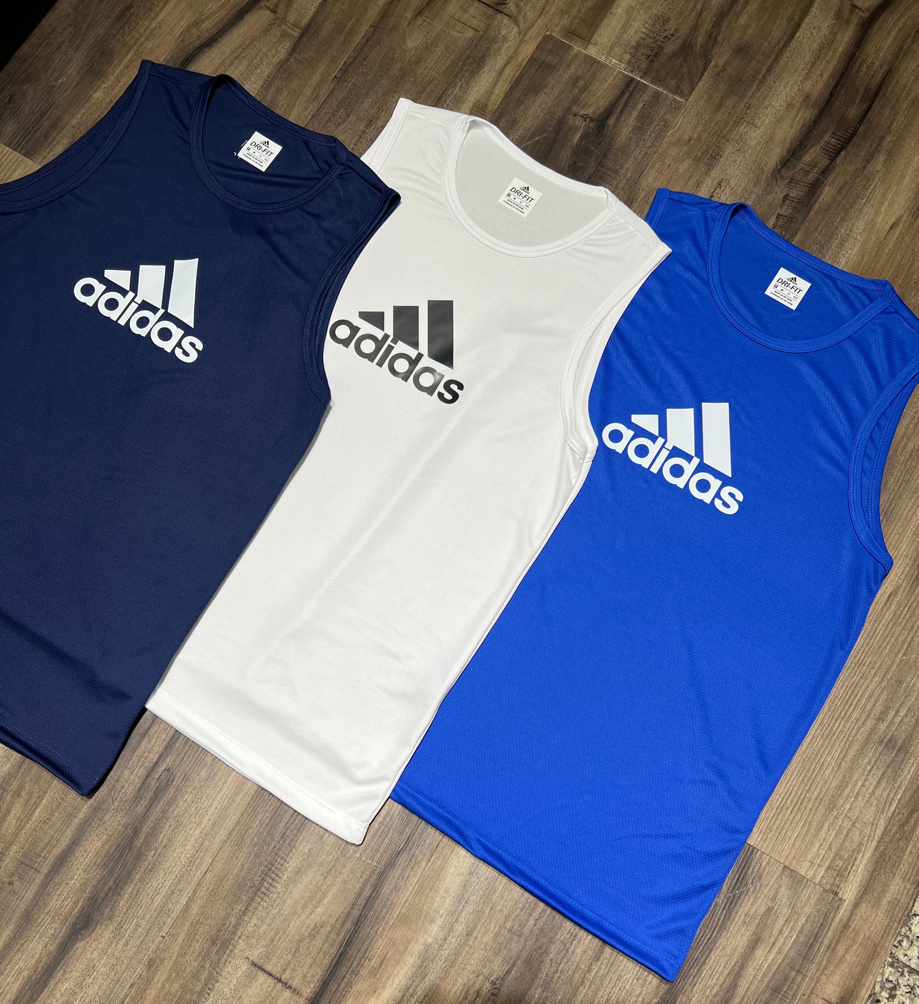 Kit 3 Regatas Masculinas Dry Fit – Adidas Training